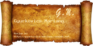 Gyurkovics Mariann névjegykártya