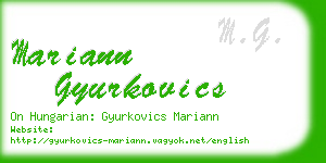 mariann gyurkovics business card